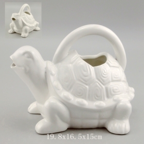 tortue à la main planteur pichet tortue blanche en céramique pichet