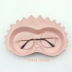 porte-lunettes vertical en céramique avec visage animal