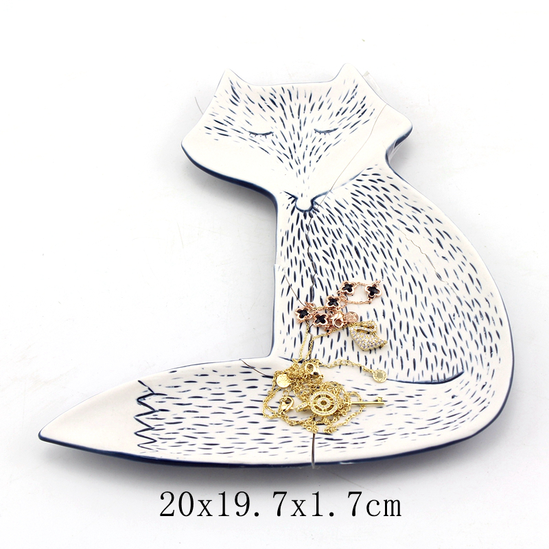 ceramic fox trinket plate