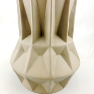 geometric ceramic vase brown