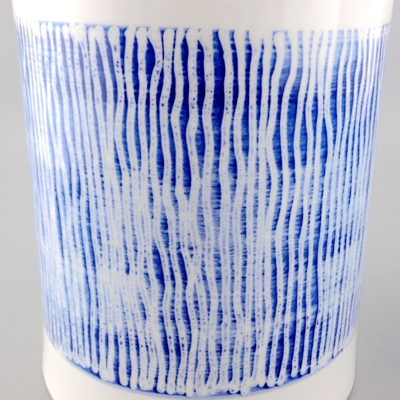large blue and white ceramic vase