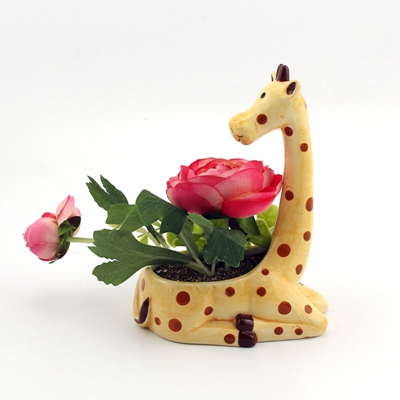Vintage Ceramic Giraffe Planter Succulent Animal