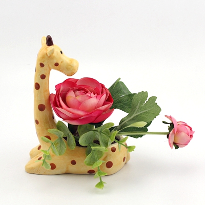 New Giraffe Flowerpot Planter Safari Home Decor