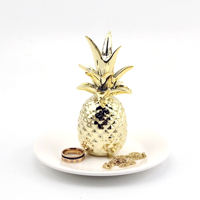ceramic pineapple jewelry holder