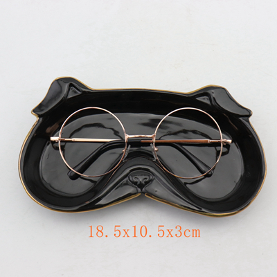 Ceramic Eyeglass Holder Tray Bulldog Tray