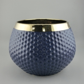 vase de table de cratère bleu foncé