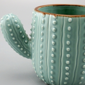fabricant de tasse en céramique de cactus vert