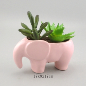 mini-planteur d'éléphant en céramique