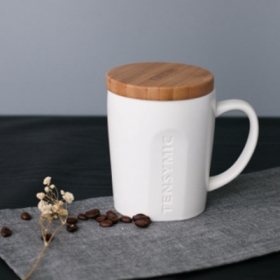 Ceramic mug with lid and handle