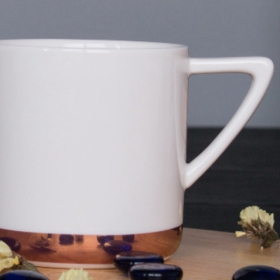tasse en céramique personnalisée avec or rose trempé