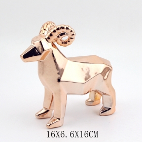 ceramic deer figurines rose gold