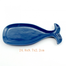 cuillère en céramique baleine reste bleu