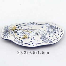 porte-stylo en céramique blanc poisson bibelot