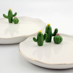 assiette décorative cactus