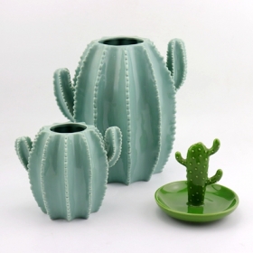petit vase de table en cactus en céramique