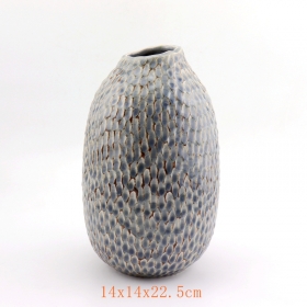 grand vase en céramique ovale bleu antique